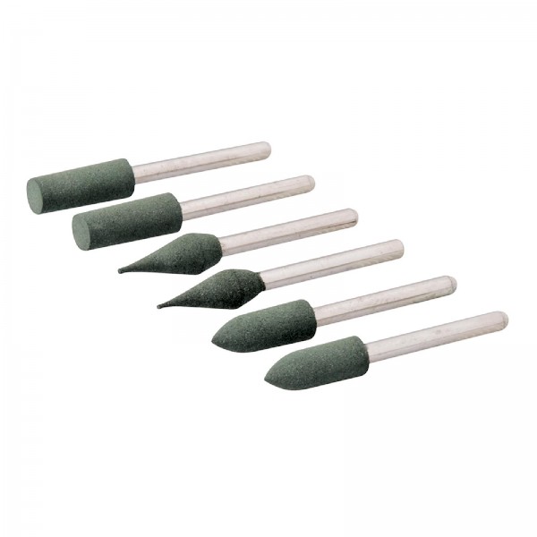 Gummi-Polierstifte für Rotationswerkzeuge, 6-tlg. Satz Ø 6 mm