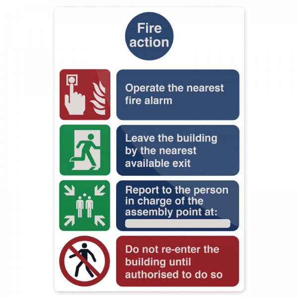 Fixman - Hinweisschild über Vorgehensweise im Brandfall