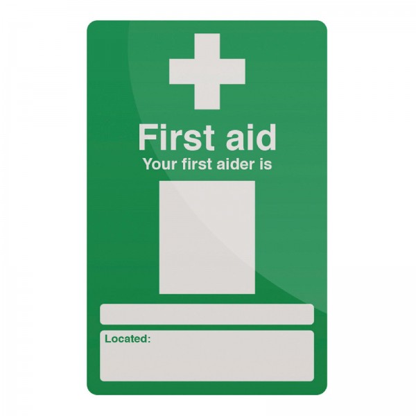 Fixman - Hinweisschild auf Erste-Hilfe-Personal