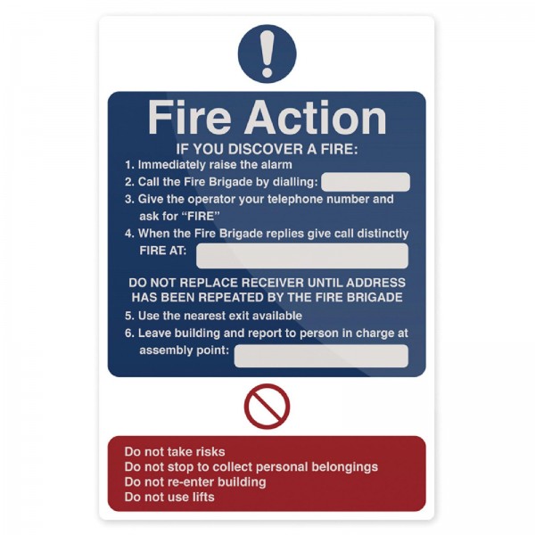 Fixman - Hinweistafel mit Maßnahmen im Brandfall